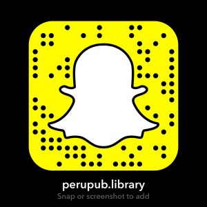 Snapcode for the Peru Public Library's Snapchat account.